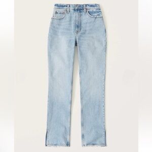 Abercrombie & Fitch 25 00 Curve Love High Rise 90s Straight Jeans Slit Split Hem